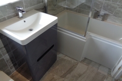 L Shaped Shower Bath Bathroom fitted by Nuneaton Bathrooms