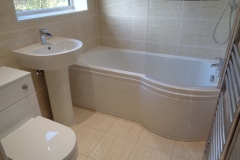 P  Shaped Shower Bath Bathroom fitted by Nuneaton Bathrooms