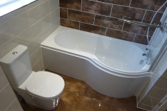 P  Shaped Shower Bath Bathroom fitted by Nuneaton Bathrooms